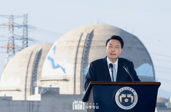 축사를 하고 있는 윤석열 대통령 [사진=대통령실]