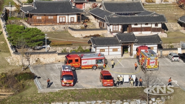 훈련 전경.  사진=안동소방서