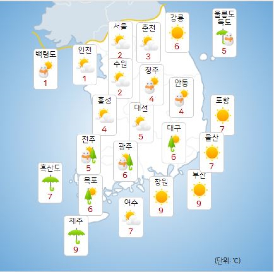 21일 오후 날씨 예보 [자료=기상청]